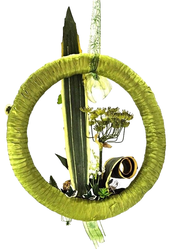 Kranz Türkranz Wand Kranz künstlich trocken Weiß Grün Natur Natur 43 cm