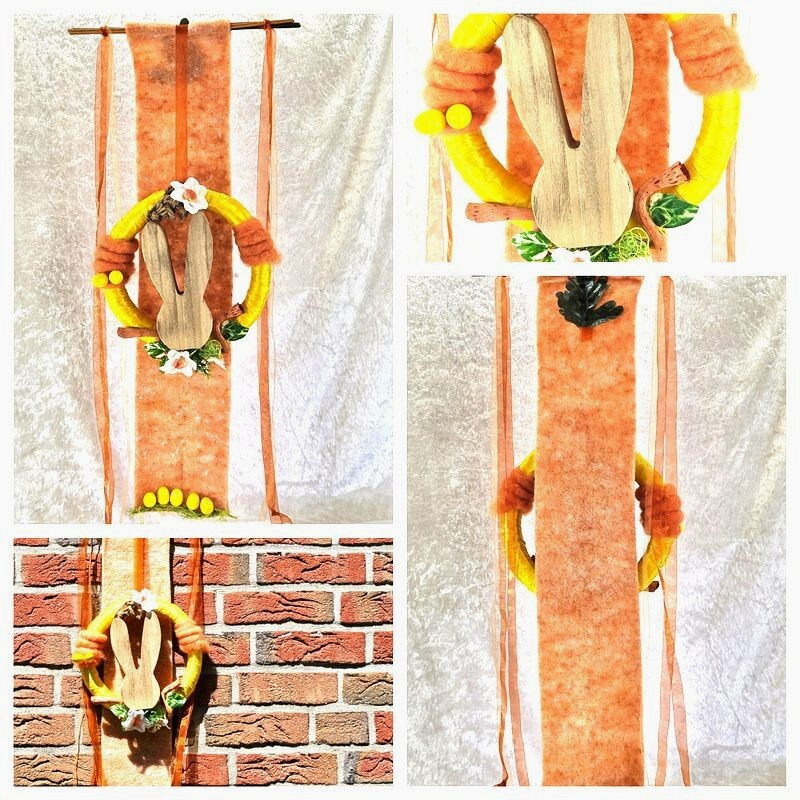 Casa-Poador Kranz Tür Wand Kranz künstlich Osterhase Osterglocken Geschenk