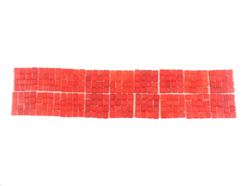 BORDÜRE Glasmosaik Rot matt Glas Borde 18 x Quadrate 50 x 50 mm 288 Steine 5 mm