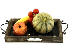Serviertablett Holztablett 30 x 19 cm Tablett Serviertablett Deko Holz Tablett
