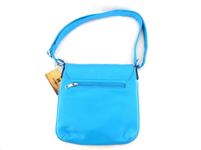 Mahel Schultertasche Hellblau Umhängetasche Lederimitat Magnet / Reißverschluss
