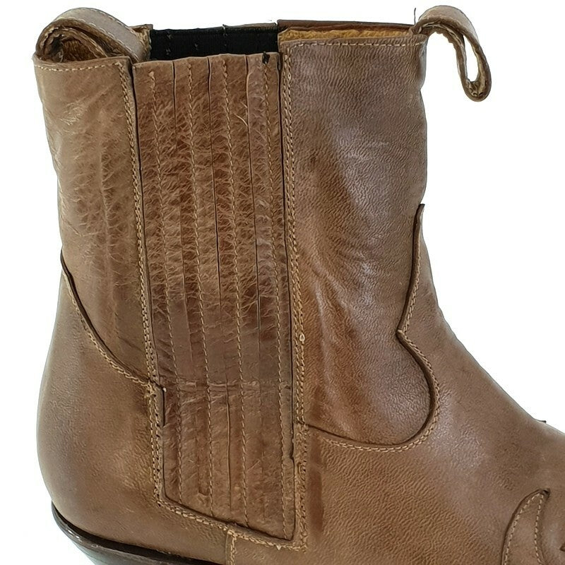 Westernstiefel 38 Braun Short Natural Braun Applikationen Leder spitz Pistolero