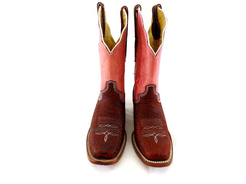 Westernstiefel Cowboyboot 36 rosa mit braun Application Rudel Herzen