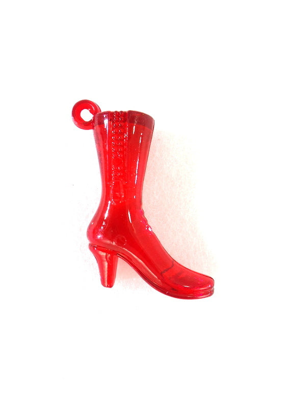 Box mit 24 Schuhen Stiefel Deko Hänger 12 Rot 12 Klar durchsichtig Schmuck