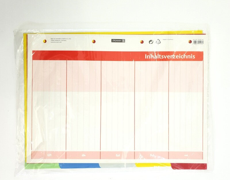 Brunnen Register 3 x 5-teilig A4 Folie Inhaltsverzeichnis
