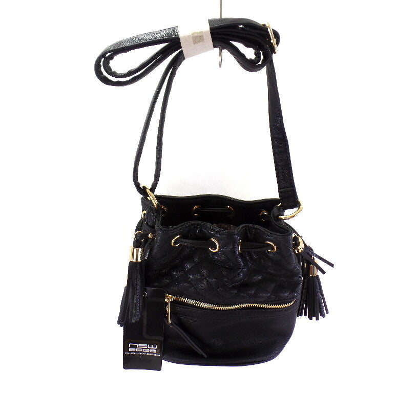 Damentasche Rucksack Optik Schwarz New Bags Tasche Handtasche Kordelzug