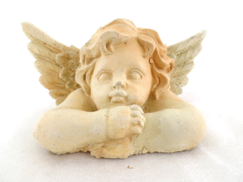3 Engel Engelfigur Köpfe Terrakotta 13 x 8 x 6 cm Weihnachten Dekoration Naturma