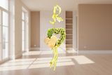 CASA - POADOR TÜRKRANZ Wand Kranz künstlich 20 cm D gelb Natur Herz Deko