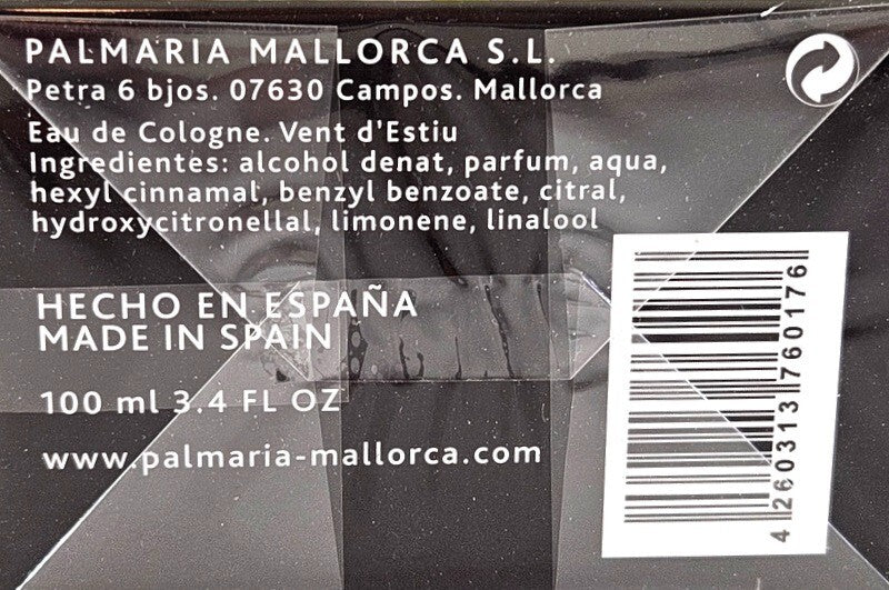 Palmeria Eau de Cologne 100 ml Vent d' Estiu Geschenk Mallorca