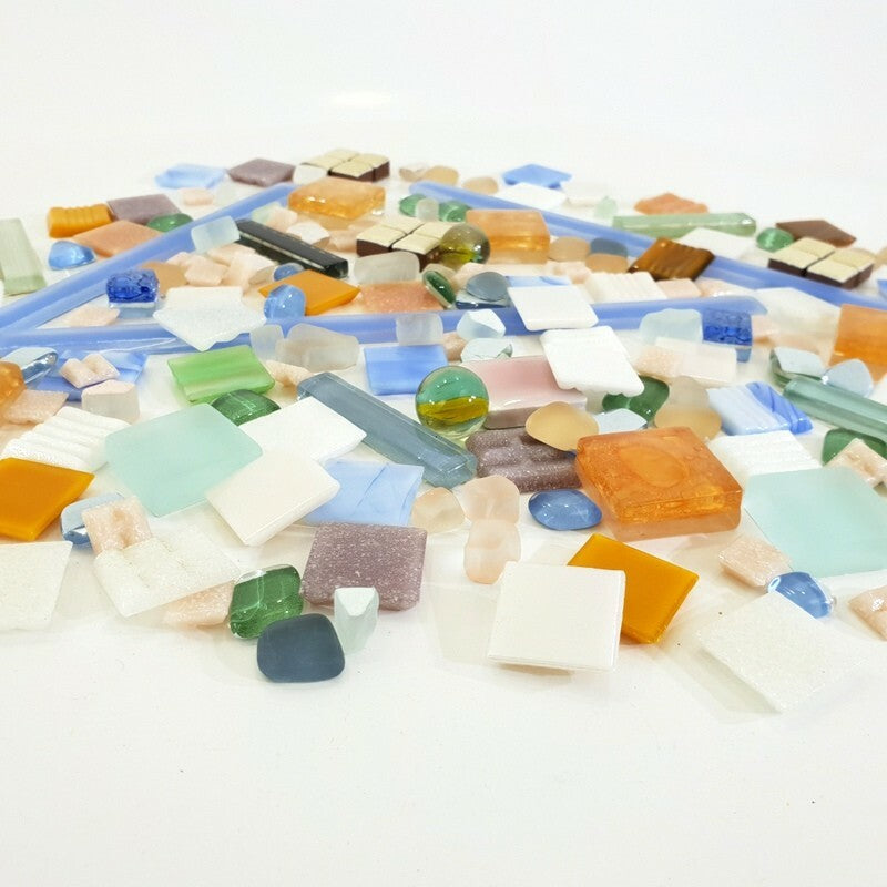 Mosaiksteine 500 g Mix Bunt Basteln Mosaik Glassteine Murmeln
