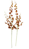 KÜNSTLICHE ORCHIDEEN Seidenblumen Orchideen Gelb / Braun 4 Zweige 100 cm Dekoration Top !