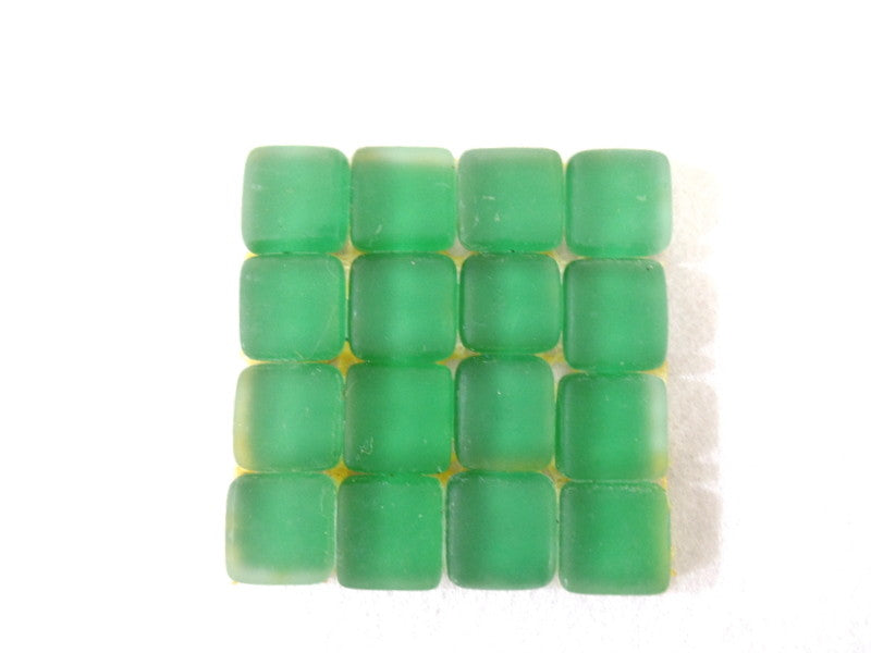 BORDÜRE Glasmosaik Grün matt Glas Borde 18 x Quadrate 50 x 50 mm 288 Steine 5 mm