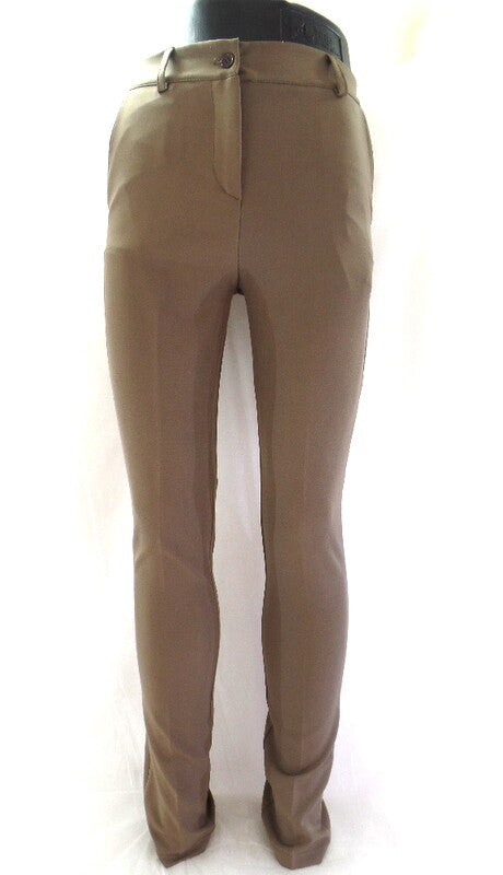 Hose Chic & Mit Kaki Größe M Bundfaltenhose Buisnesshose Italy