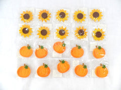 Streublumen Sonnenblumen Kürbis 5 cm je 10 Stück einzeln in Folie Klebepunkt
