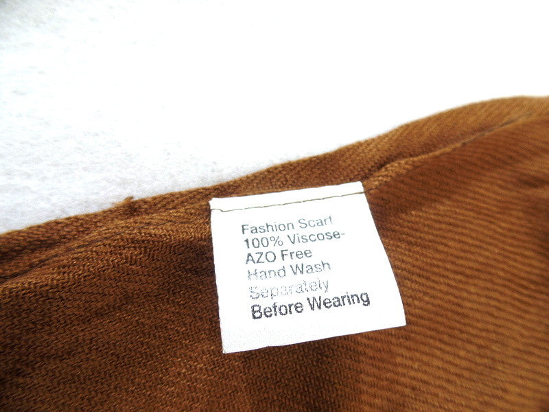 Schal Tuch  Stola Fransen hellbraun 100 % Viscose XXL Schal 190 Lang 65 Breit