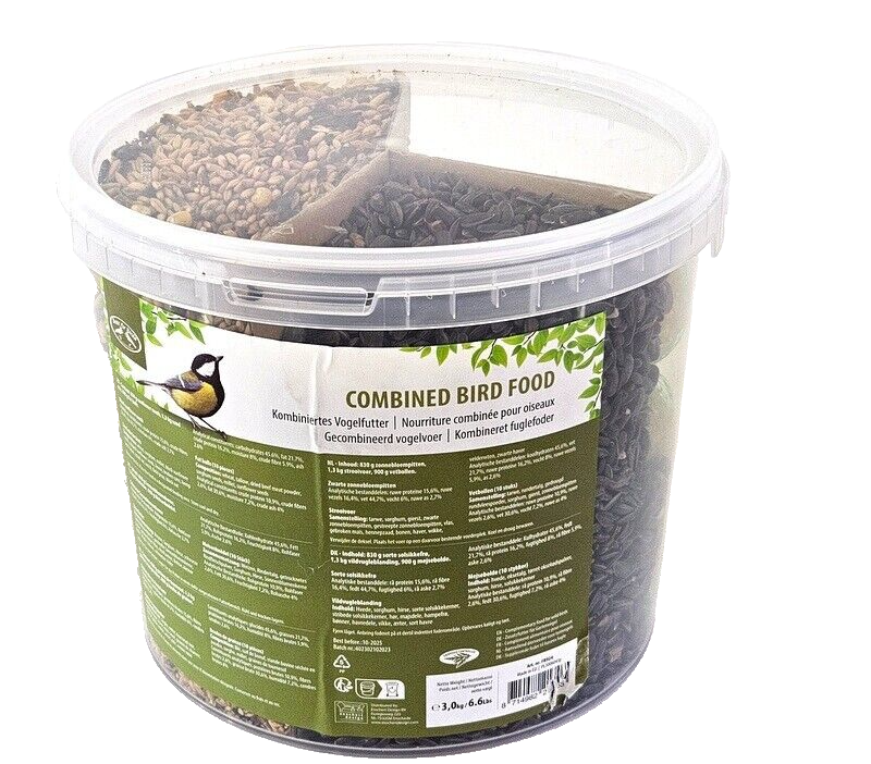Vogelfutter Mix Eimer 3 kg Vogelfutter Meisenfutter schwarze Sonnenblumenkerne