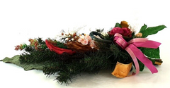 Grabschmuck Trockenblumen Seide Mix Rosa Weiß Natur Naturmaterial Exoten Strauß