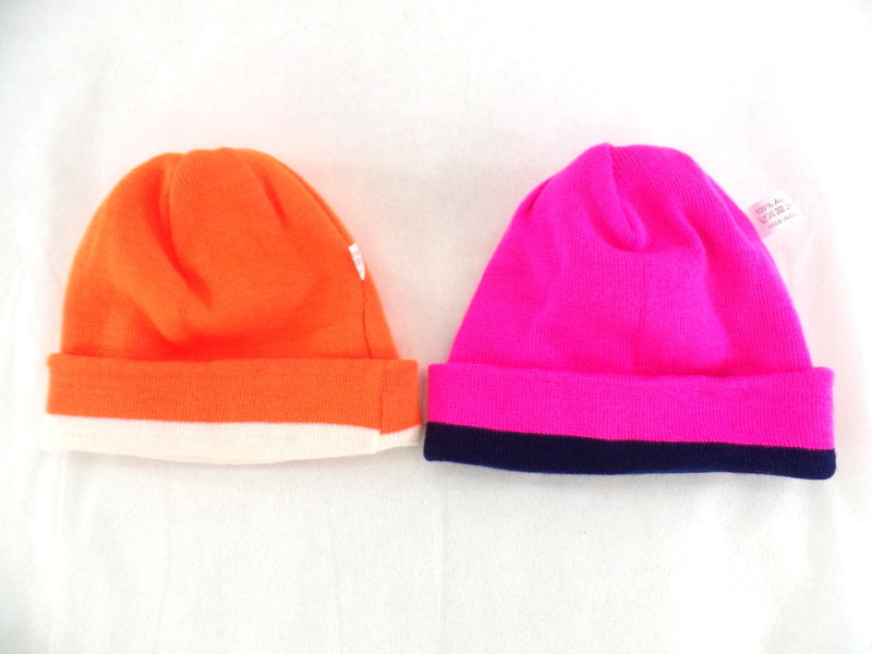 Mütze Wendemütze Weiß / Orange dunkelblau / Pink Acrylic als Varianten wählbar
