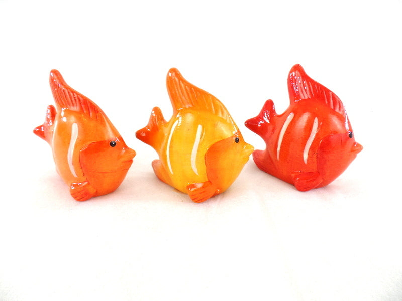 Fische 12 Stück Orange Keramik Ton 8 cm Tierfigur Dekoration