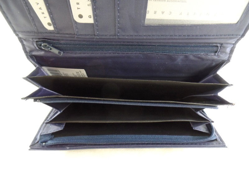 Geldbörse Sternmuster New Design Etui Jeansstoff Querformat Wallet Portmonaie