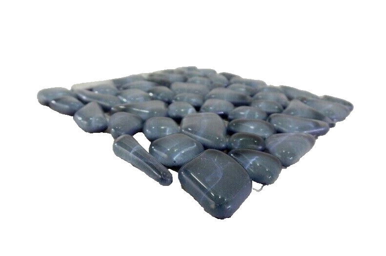 BORDÜRE Glasmosaik Polygonal Soft Glas Grau Novara 1 x Quadrat glatt glänzend