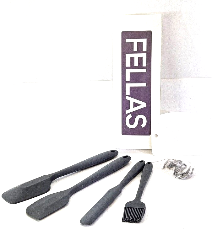 FELLAS – Spatel Set 5-teilig aus Silikon mit Teigschaber und Metallhaken
