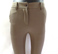 Hose Chic & Mit Kaki Größe S Bundfaltenhose Buisnesshose Italy