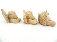3 Engel Engelfigur Köpfe Terrakotta 13 x 8 x 6 cm Weihnachten Dekoration Naturma