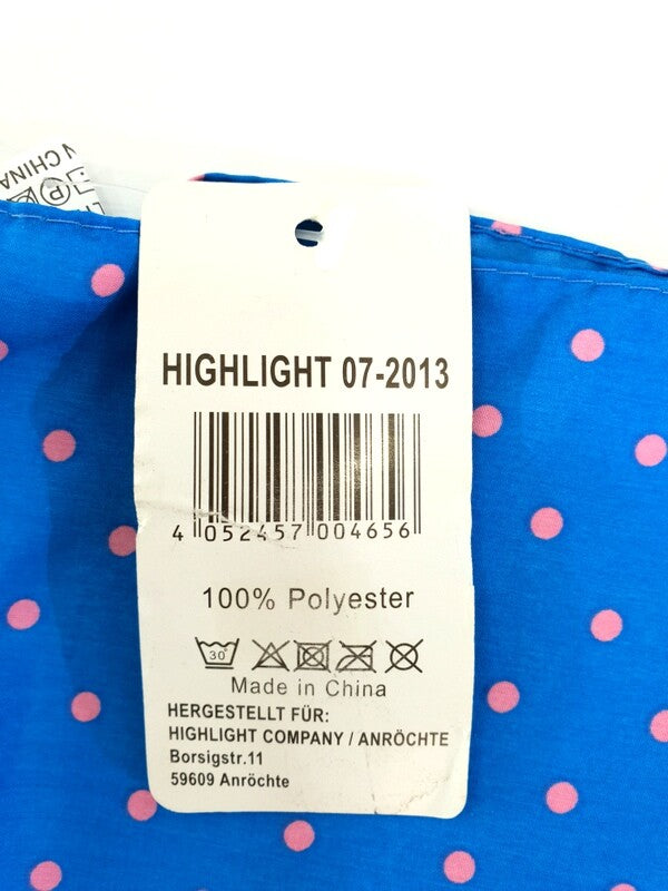 Schal Rundschal hellblau mit Rosa Punkten Loop Wickelschal 100% Polyester