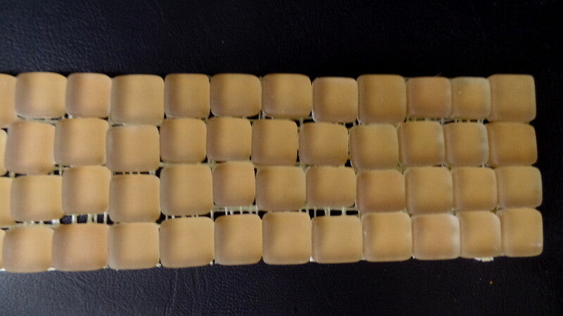 BORDÜRE Glasmosaik Beige matt Borde 1 x Streifen 92 Steine unregelmäßig