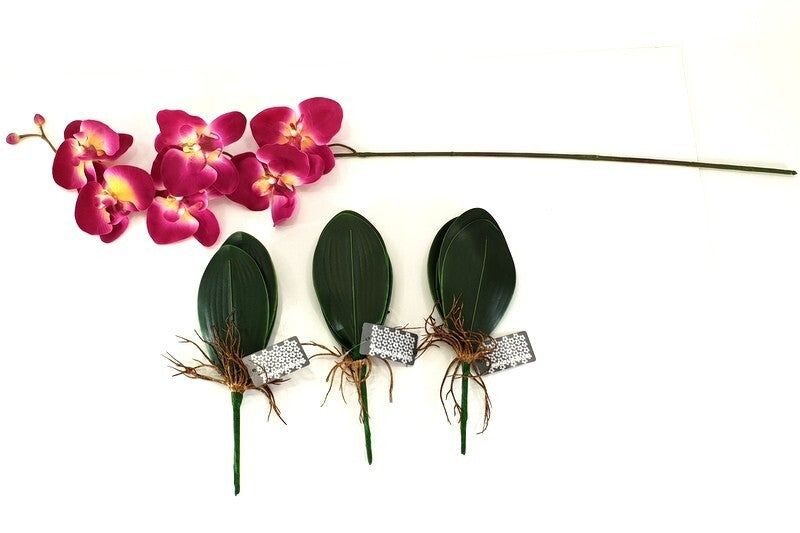 Orchideenblätter Basis wie echt 3 Paar künstlich Luftwurzeln &  1 Orchideenstiel