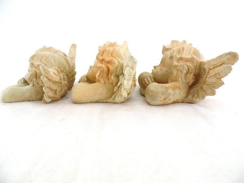 3 Engel Engelfigur Köpfe Terrakotta 13 x 8 x 6 cm Weihnachten Dekoration Naturma