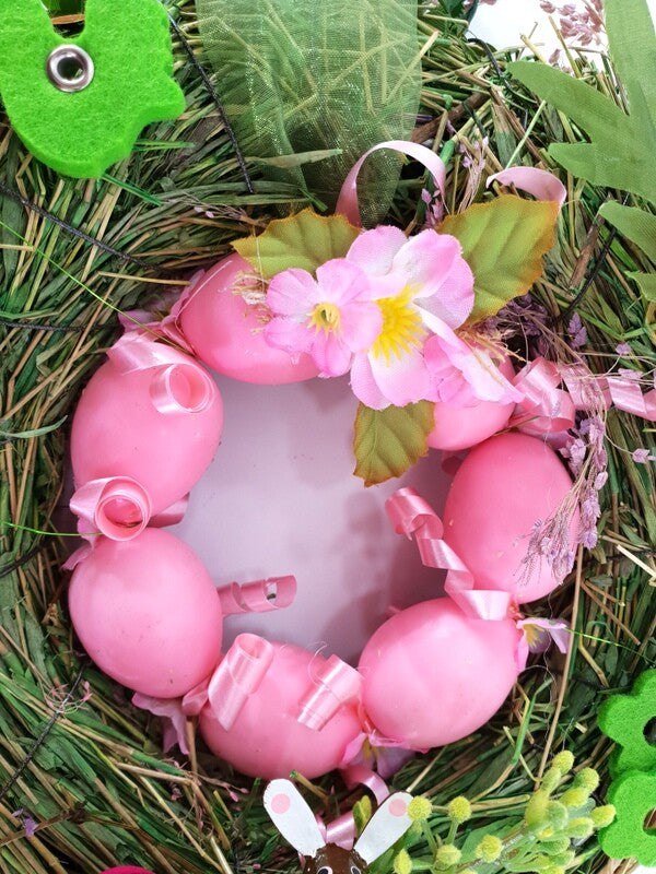 Kranz Türkranz Wandkranz Rosa Ostern Kunstblumen 20 D rund Naturkranz Eier