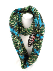 Schal Rundschal Blau Beige Grün Loop Wickelschal gestrickt Tricote Main