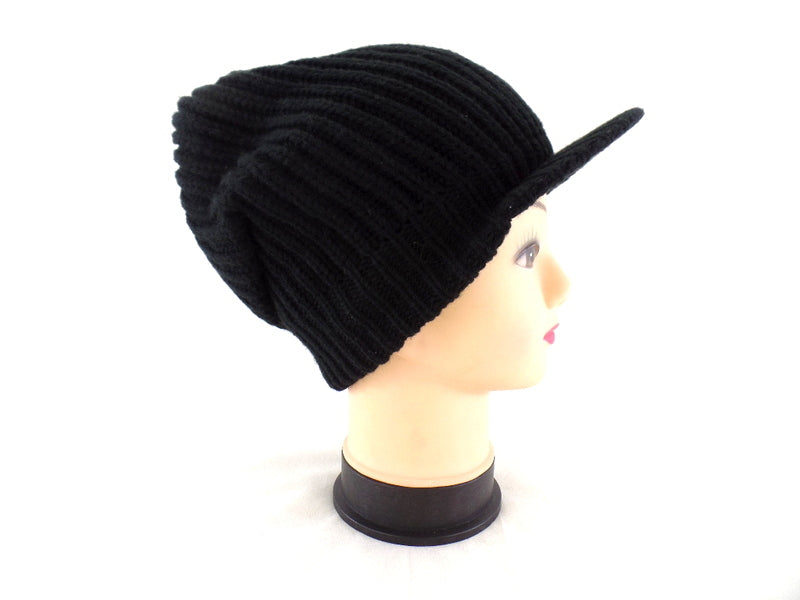 Mütze Beanie Strick Schirmmütze Schwarz 100% Polyacryl Highlight Company