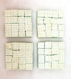 BORDÜRE Glasmosaik hellgrün Klarglas Borde 4 Quadrate 50 x 50 mm x 5 mm flach
