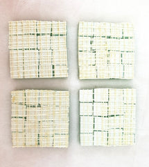 BORDÜRE Glasmosaik hellgrün Klarglas Borde 4 Quadrate 50 x 50 mm x 5 mm flach