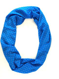Schal Rundschal hellblau mit Rosa Punkten Loop Wickelschal 100% Polyester