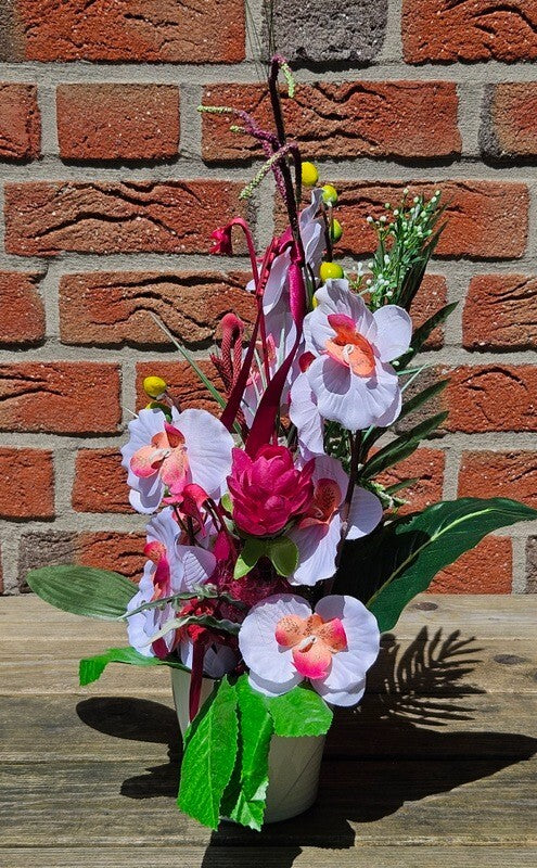 Casa-Poador Gesteck Orchidee Phalenopsis Kunstblumen Rosa künstliche  Geschenk