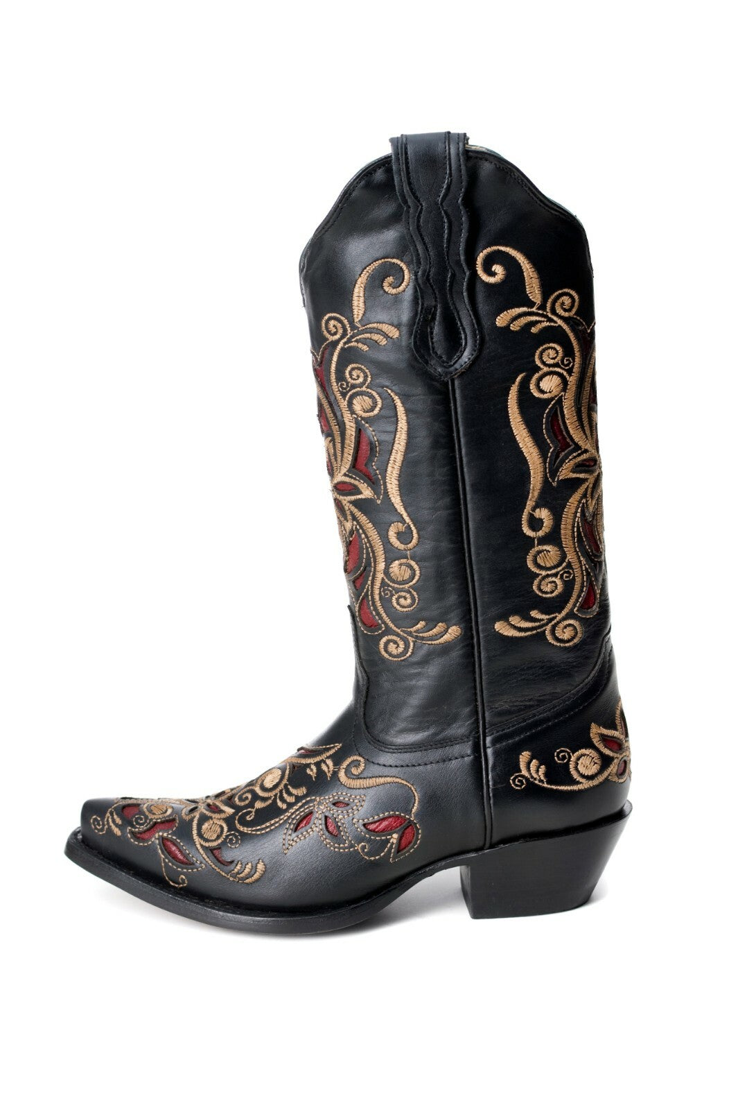 Westernstiefel 38 Schwarz Yessenia Piel Harlem Cowboystiefel Leder spitz Rudel