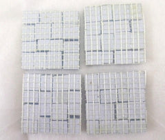 BORDÜRE Glasmosaik hellblau Klarglas Borde 4 Quadrate 50 x 50 mm x 5 mm flach