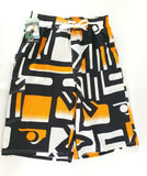 Badehose Badeshorts M Beach Wear E & F Shorts Schwarz Orange gemustert Bermuda
