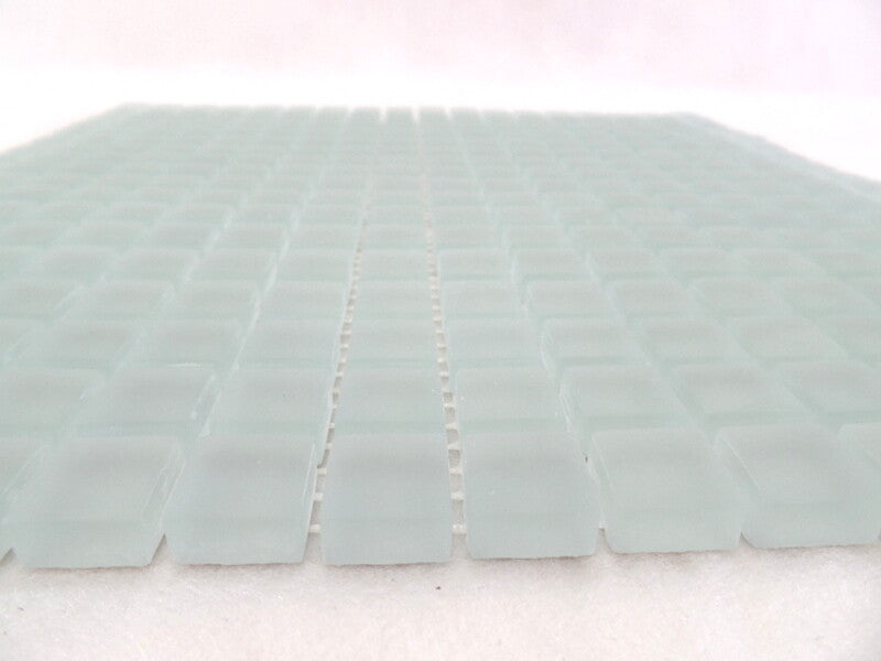 Ressalossa Glasmosaik Fliesen milchig leicht hellgrau matt Matte 30 x 30 cm