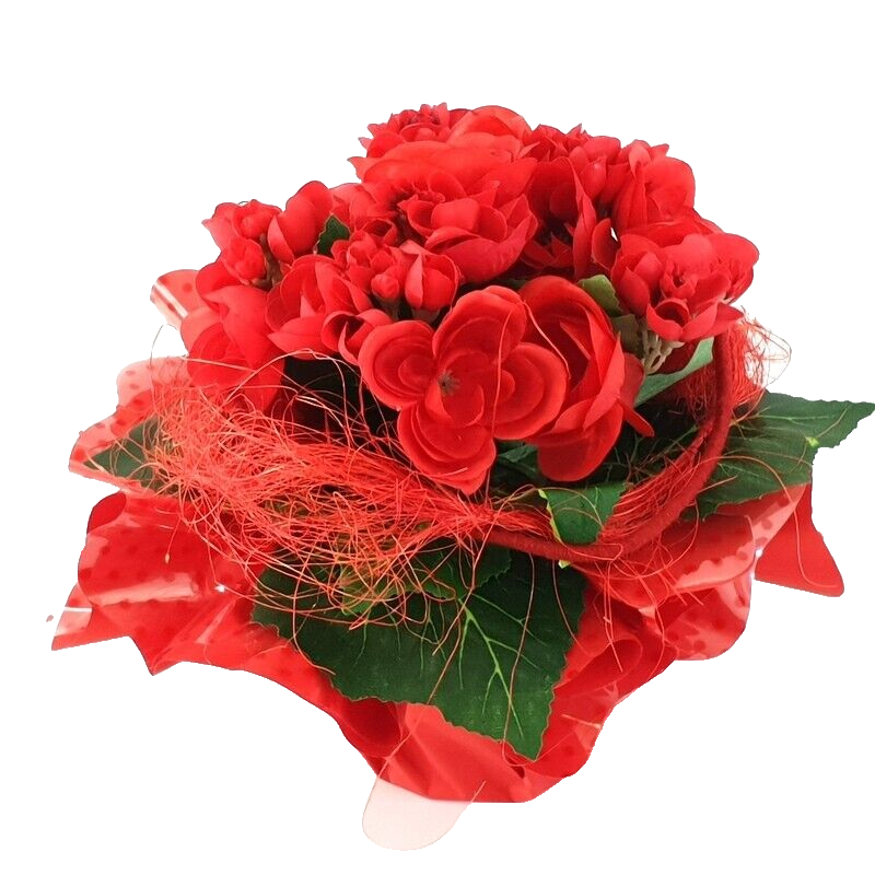 Begonie 20 cm rot im Topf Kunstpflanzen künstliche Pflanze Kunstblumen Geschenk