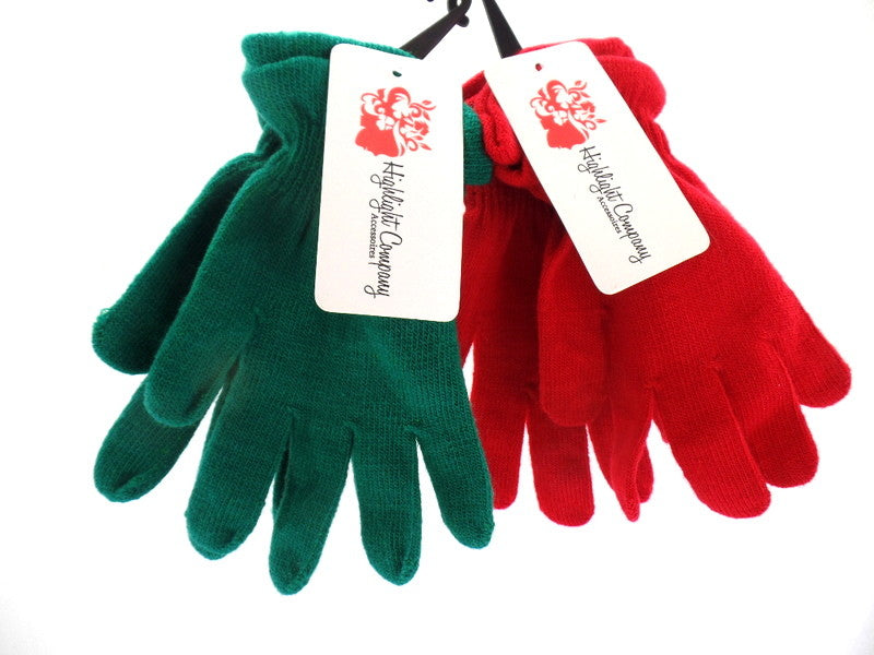 Handschuhe Fingerhandschuhe  2 Paar 1 x grün und 1 x rot Highlight Company