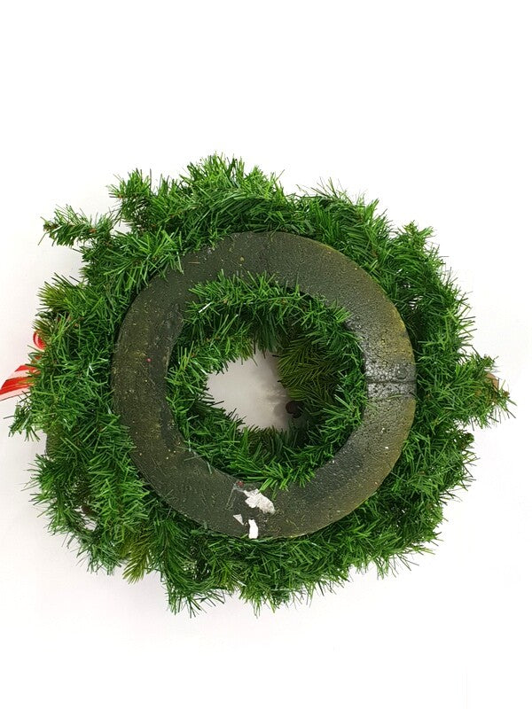 Kranz Tür Wand Kranz künstlich 35 cm Rot Grün Tanne Zapfen Kugeln Band