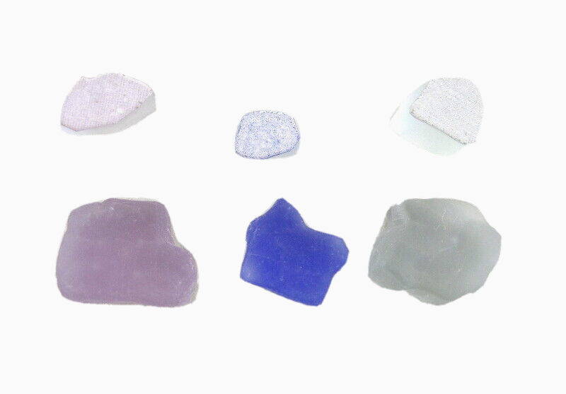 Mosaik Crush Glas matt 650g Grau Lila Blau unregelmäßig Mix Milchglas Steine DIY
