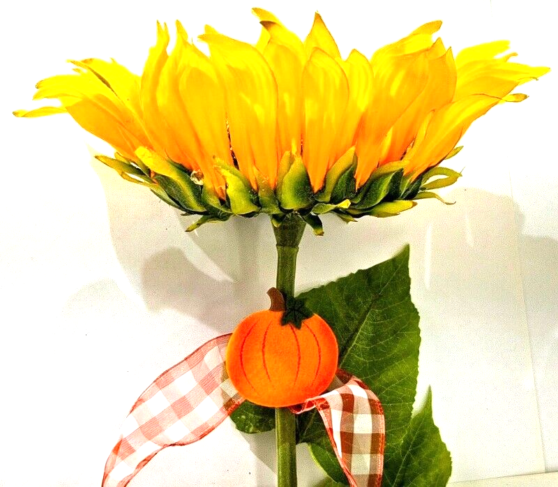 Kunstblume künstliche Sonnenblume gelb 108 L x 23 cm Band Filzkürbisse Deko