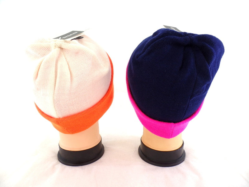 Mütze Wendemütze Weiß / Orange dunkelblau / Pink Acrylic als Varianten wählbar