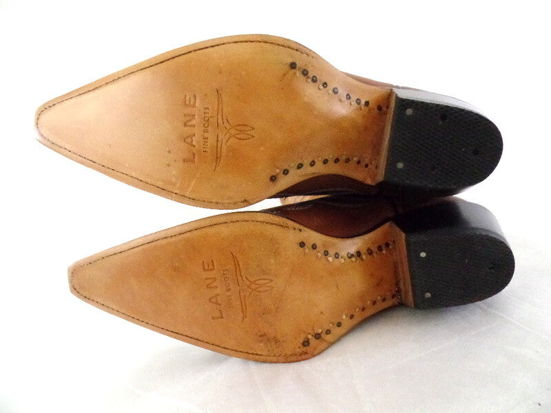 Westernstiefel 38 Hellbraun Lane Cowboystiefel Echt Leder spitz Applikationen